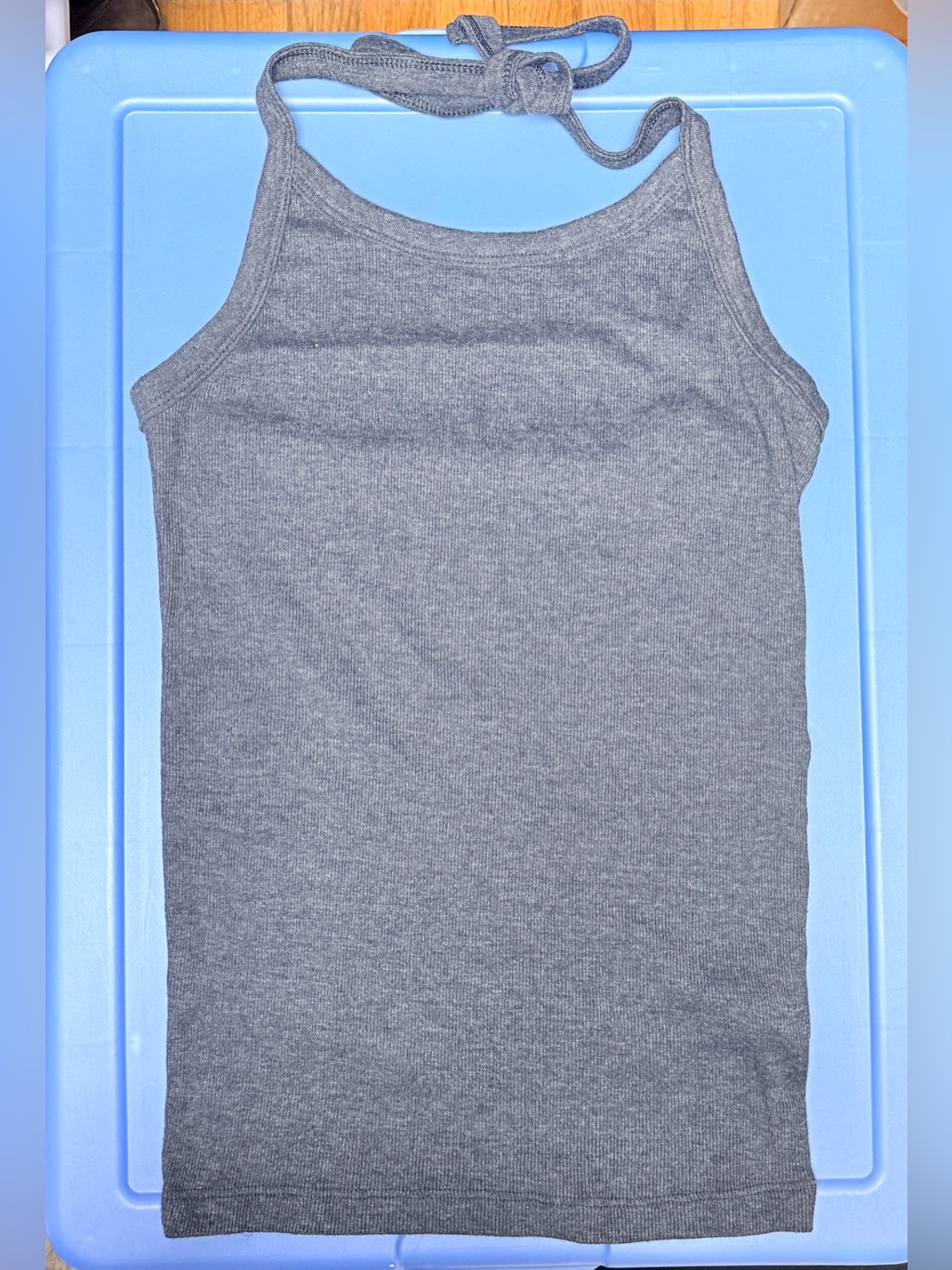 Aerie Charcoal Heather Grey Ribbed Halter Tank